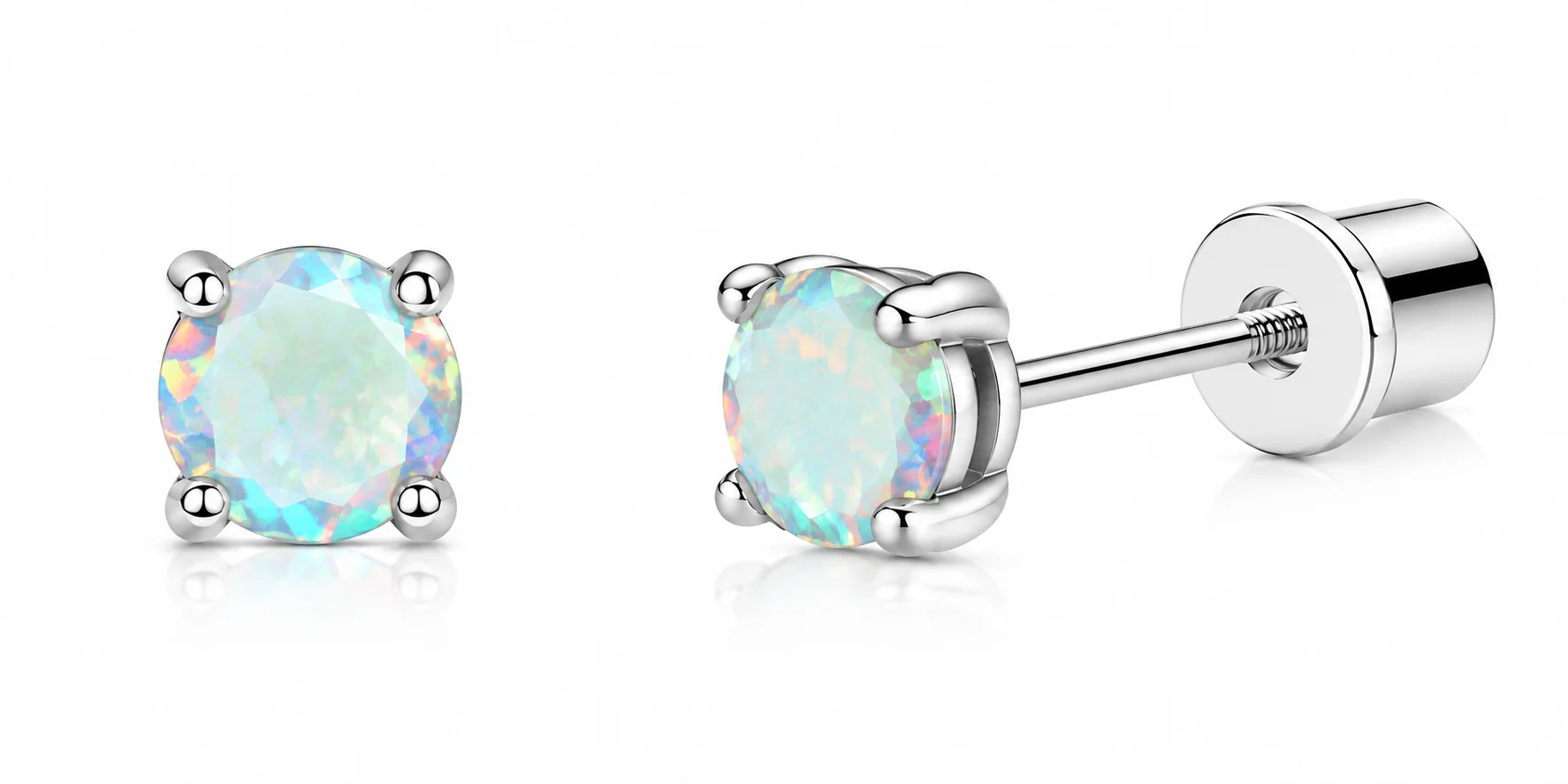 LINA AURORA MINI (4mm) - náušnice z chirurgické oceli - stříbrná