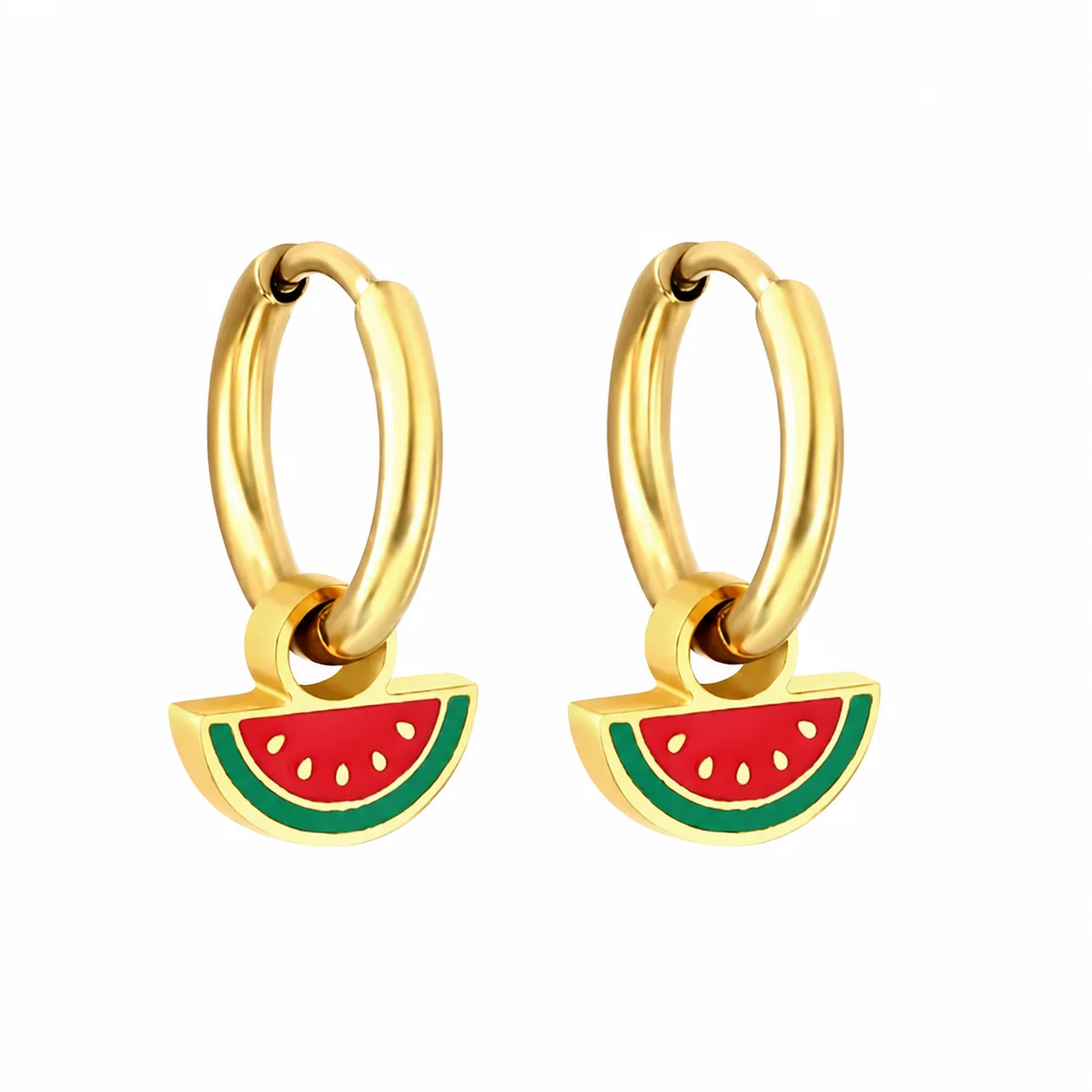 SWEET MELON GOLD - náušnice z chirurgické oceli - stříbrná
