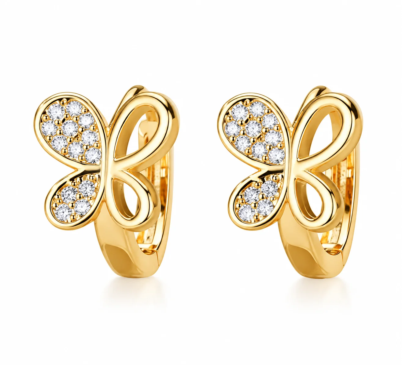 GOLD BUTTERFLY - náušnice z chirurgické oceli